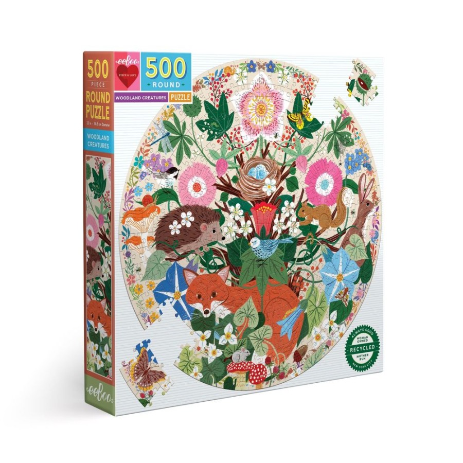 N-Z eeBoo | Eeboo 500Pc Puzzle Woodland Creatures Round