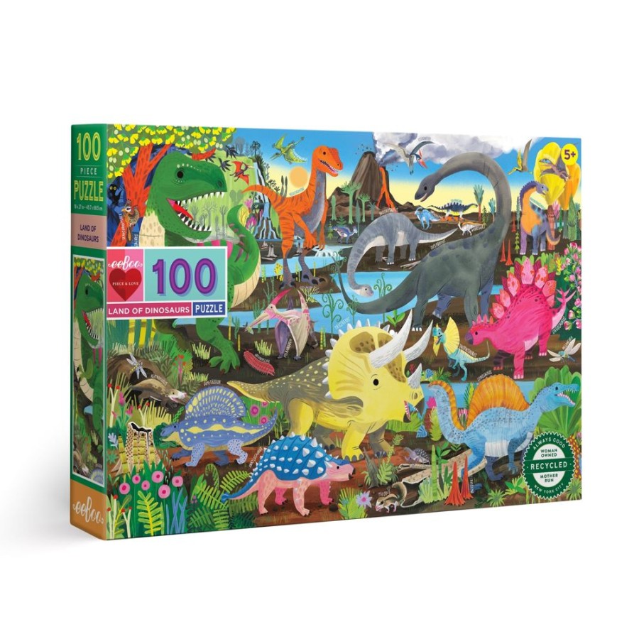 N-Z eeBoo | Eeboo 100Pc Puzzle Land Of Dinosaurs