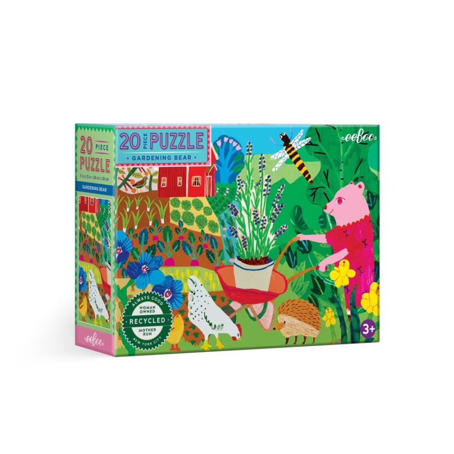 N-Z eeBoo | Eeboo 20Pc Puzzle Gardening Bear