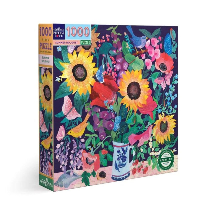 N-Z eeBoo | Eeboo 1000Pc Puzzle Summer Bouquet Square