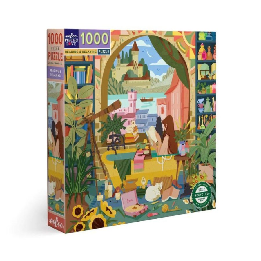 N-Z eeBoo | Eeboo 1000Pc Puzzle Reading & Relaxing Square