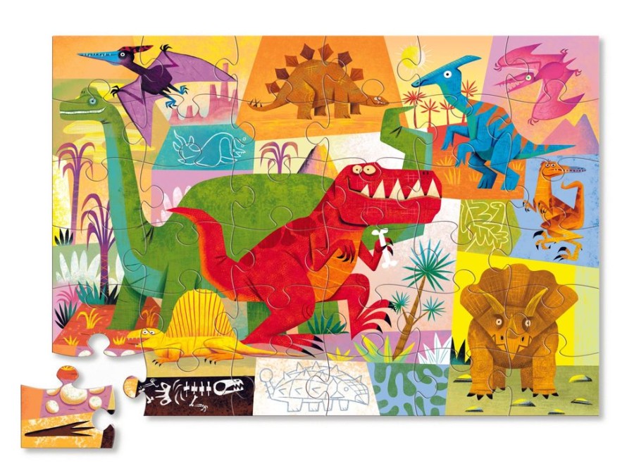 N-Z Crocodile Creek | Crocodile Creek Shaped Box Puzzle Dinosaur 36Pc