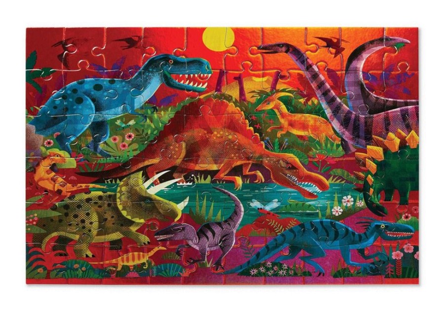 N-Z Crocodile Creek | Crocodile Creek 60Pc Foil Puzzle Dazzling Dinos