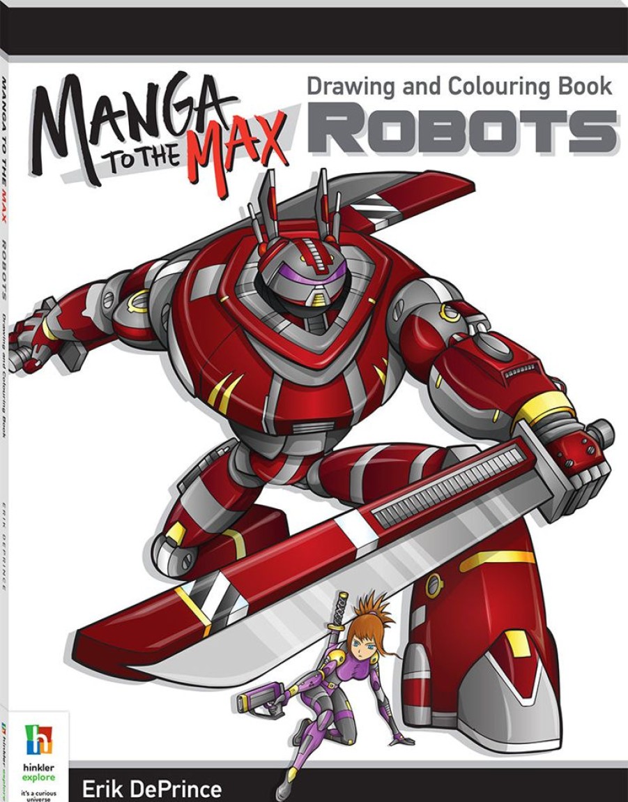 A-C Hinkler Books | Manga To The Max Drawing And Colouring Book: Robots