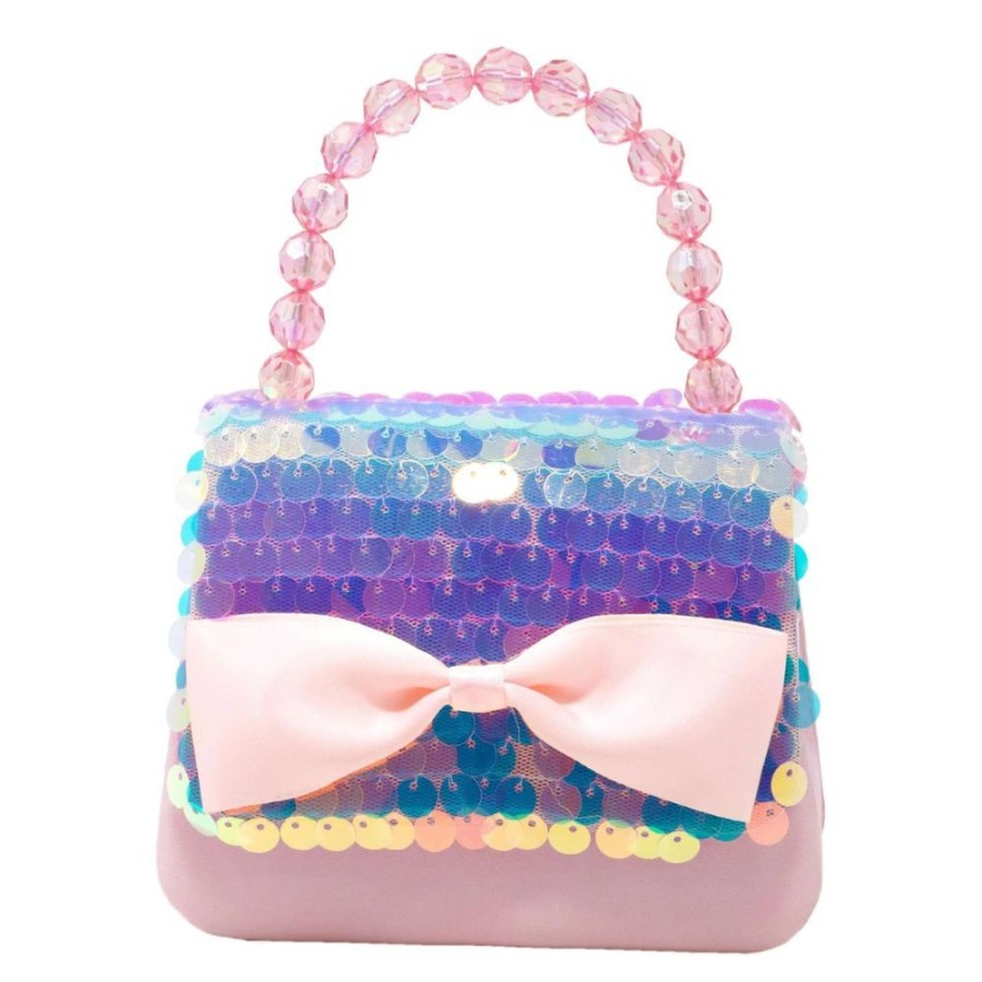 A-C Pink Poppy | Pink Poppy Ballet Bow Sequin Pink Hard Handbag