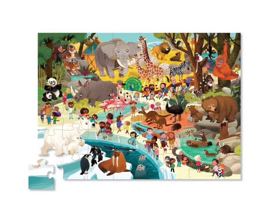 N-Z Crocodile Creek | Crocodile Creek Shaped Box Puzzle Day At The Museum/Zoo 48Pc