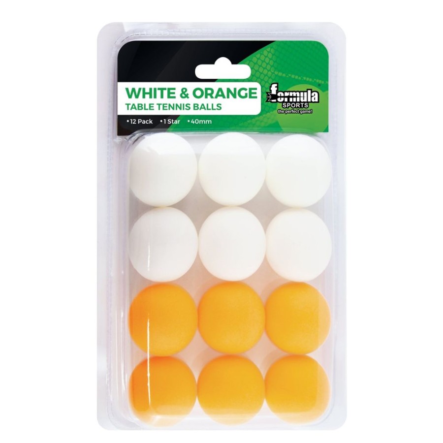 D-M Formula Sports | Formula Sport Table Tennis Balls White & Orange 12Pk