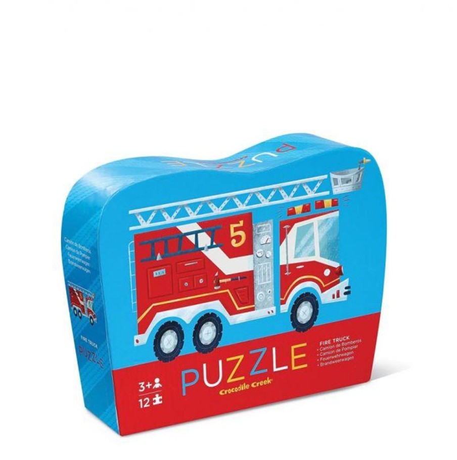 N-Z Crocodile Creek | Crocodile Creek Mini Shaped Box Puzzle Fire Truck 12Pc Children'S Board Game