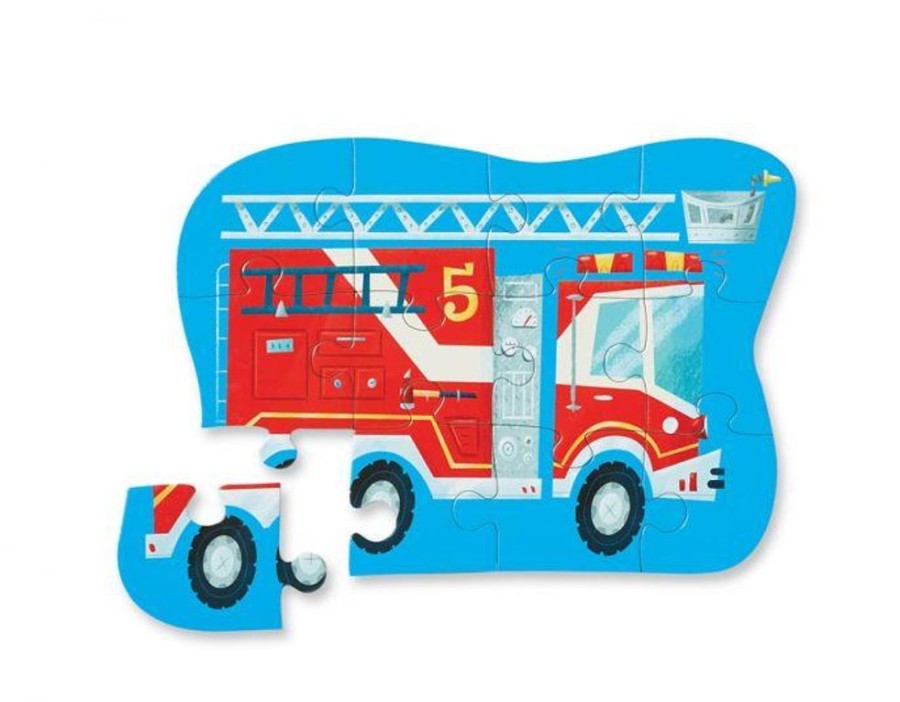 N-Z Crocodile Creek | Crocodile Creek Mini Shaped Box Puzzle Fire Truck 12Pc Children'S Board Game