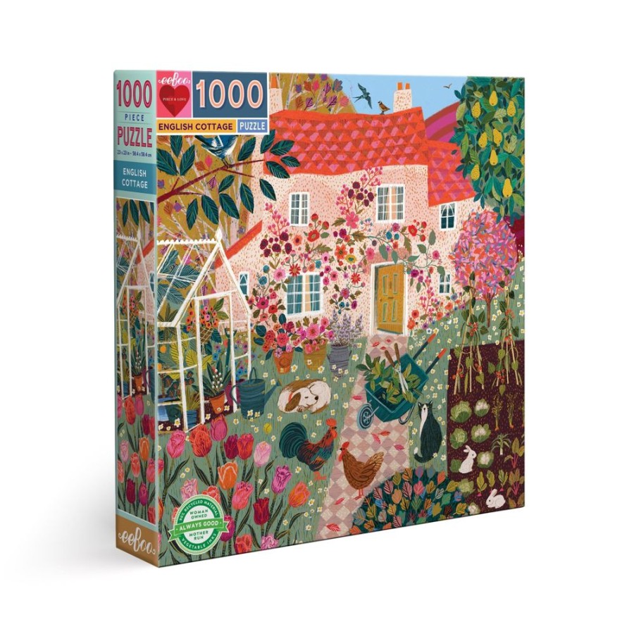 N-Z eeBoo | Eeboo 1000Pc Puzzle English Cottage Square