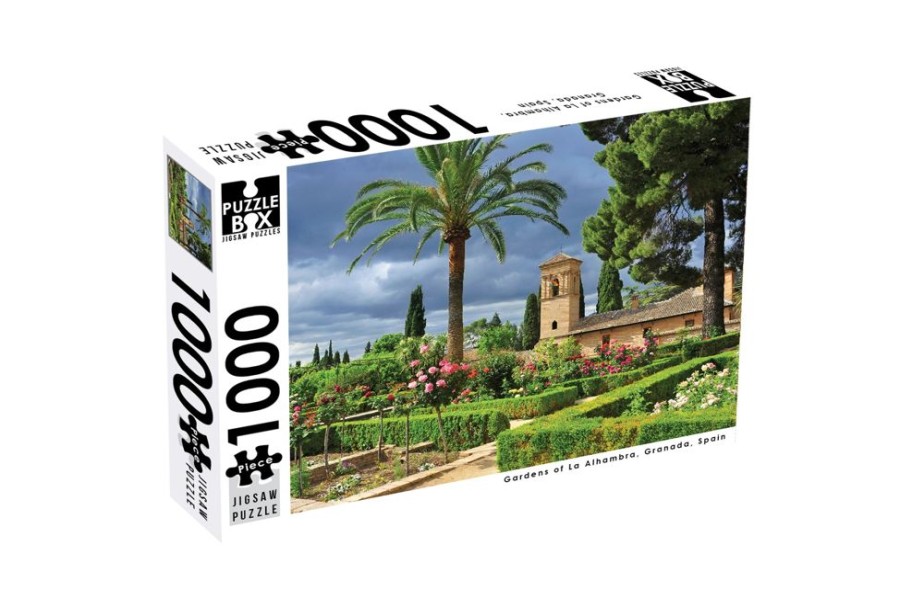 N-Z Puzzle Box | Premium Cut 1000 Piece Jigsaw Puzzle: Gardens Of La Alhambra, Spain