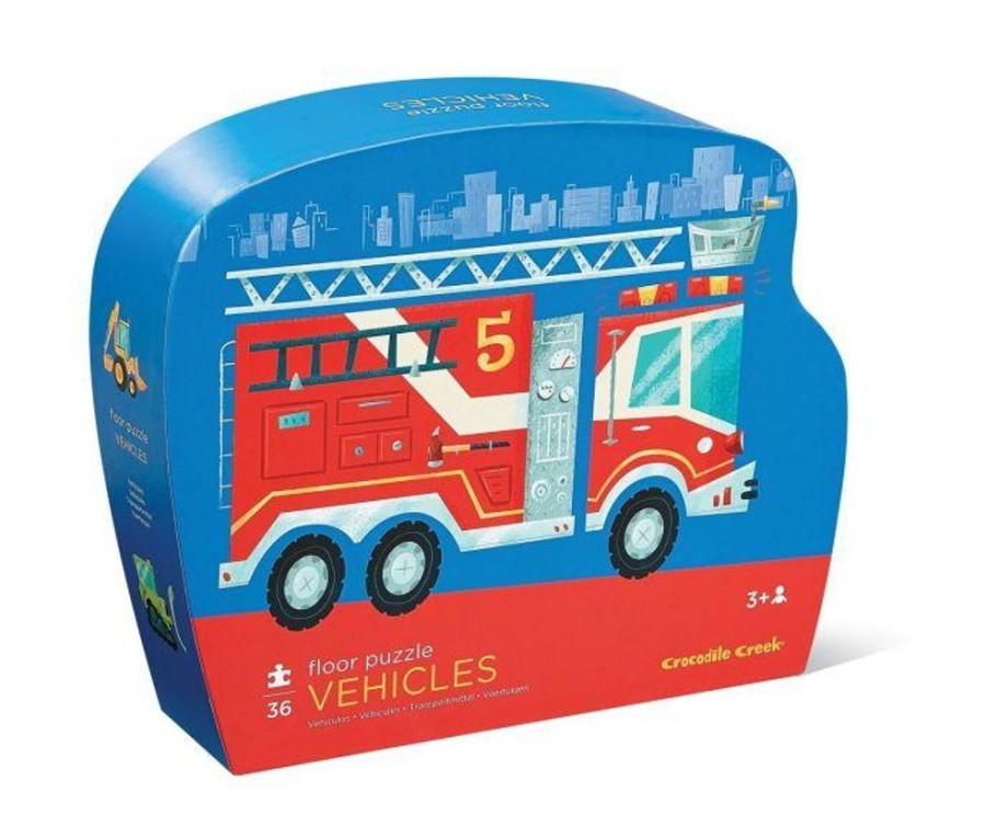 N-Z Crocodile Creek | Crocodile Creek Shaped Box Puzzle Fire Truck - Boys Board Game