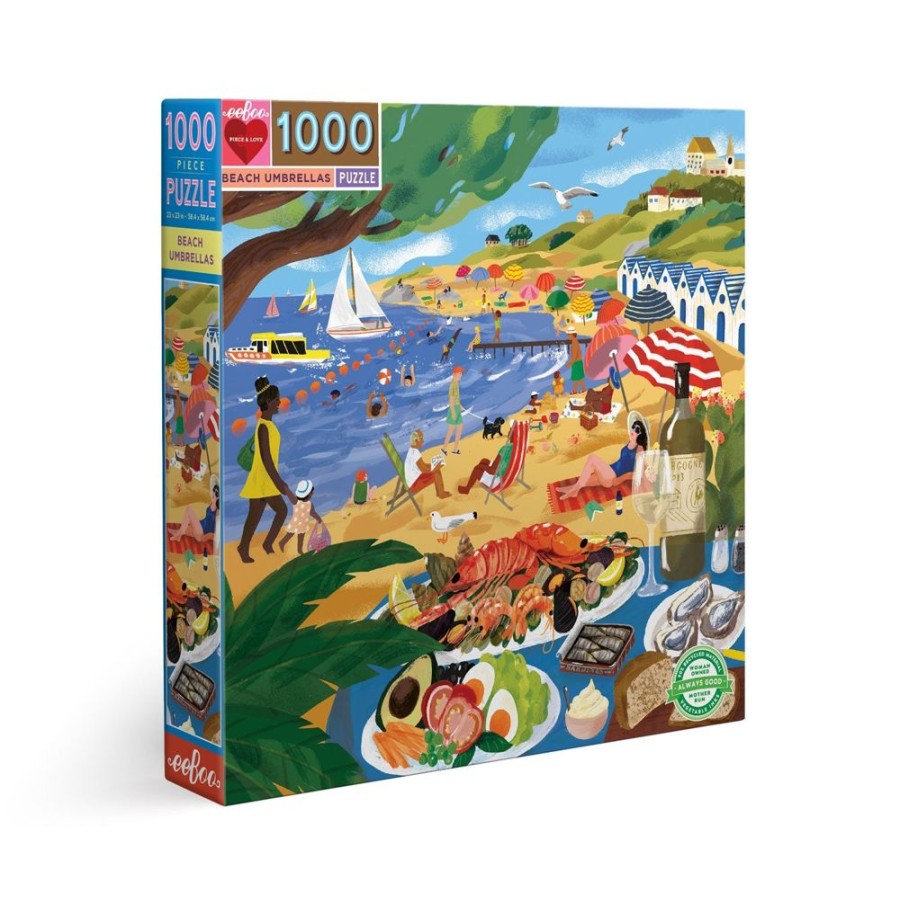 N-Z eeBoo | Eeboo 1000 Piece Puzzle- Beach Umbrella