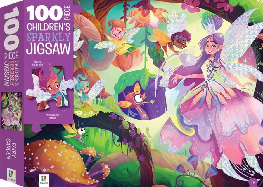 N-Z Junior Jigsaw | Childrens Sparkly Jigsaw 100Pc Puzzle: Fairy Garden