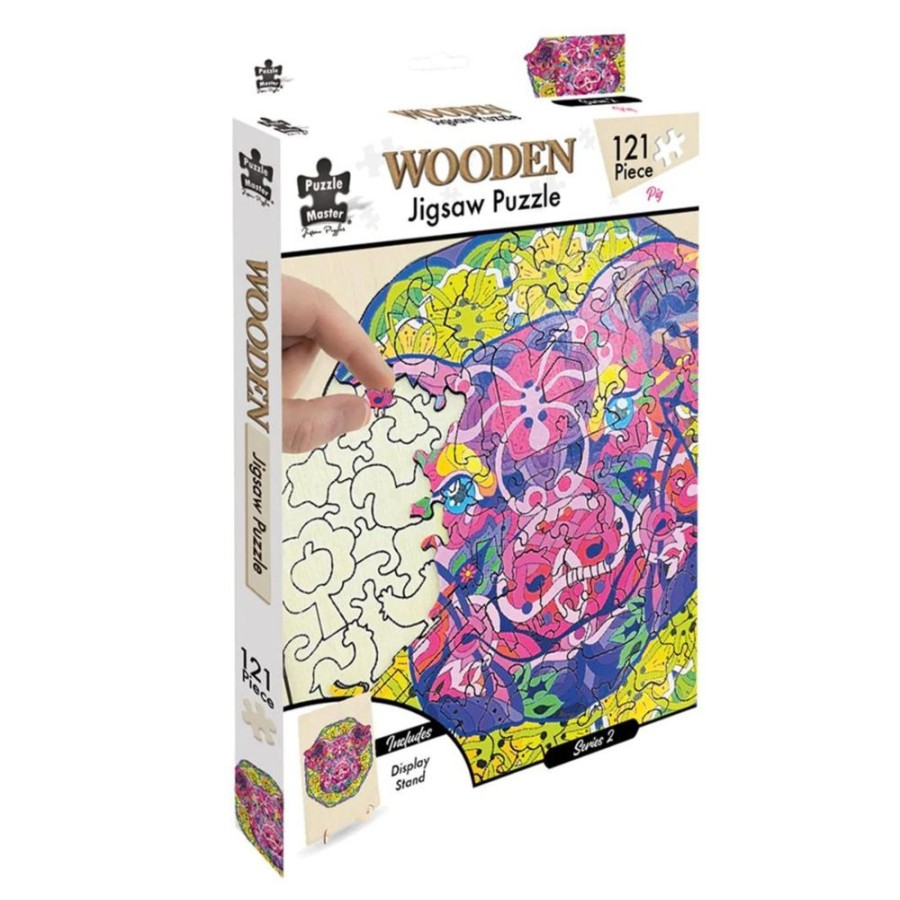 N-Z Wooden Jigsaw | Wooden Jigsaw Puzzle 121 Piece, Pig