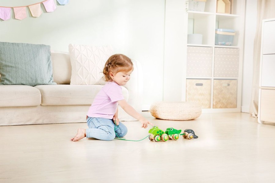 D-M Hape | Hape Pull-Along Frog Family