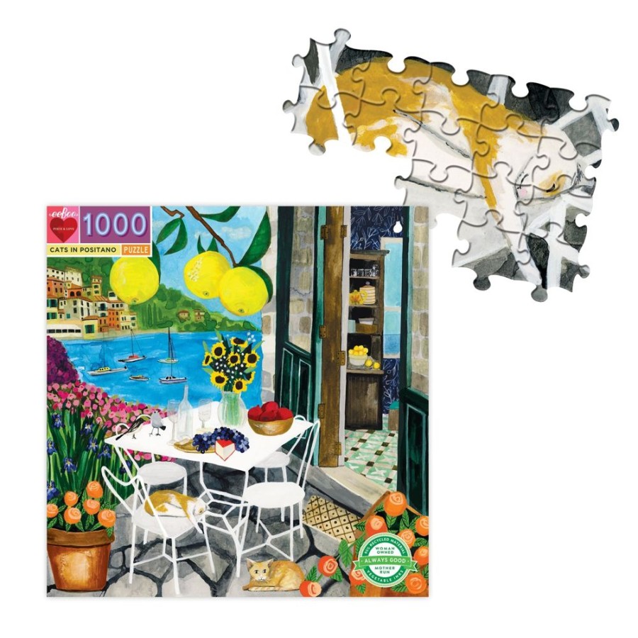 N-Z eeBoo | Eeboo 1000Pc Puzzle Cats In Positano