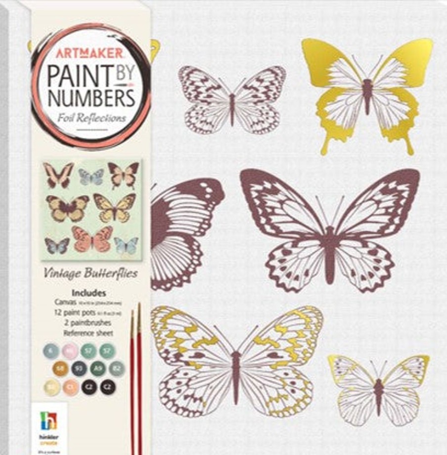 A-C Hinkler | Paint By Numbers Foil Reflections Vintage Butterflies