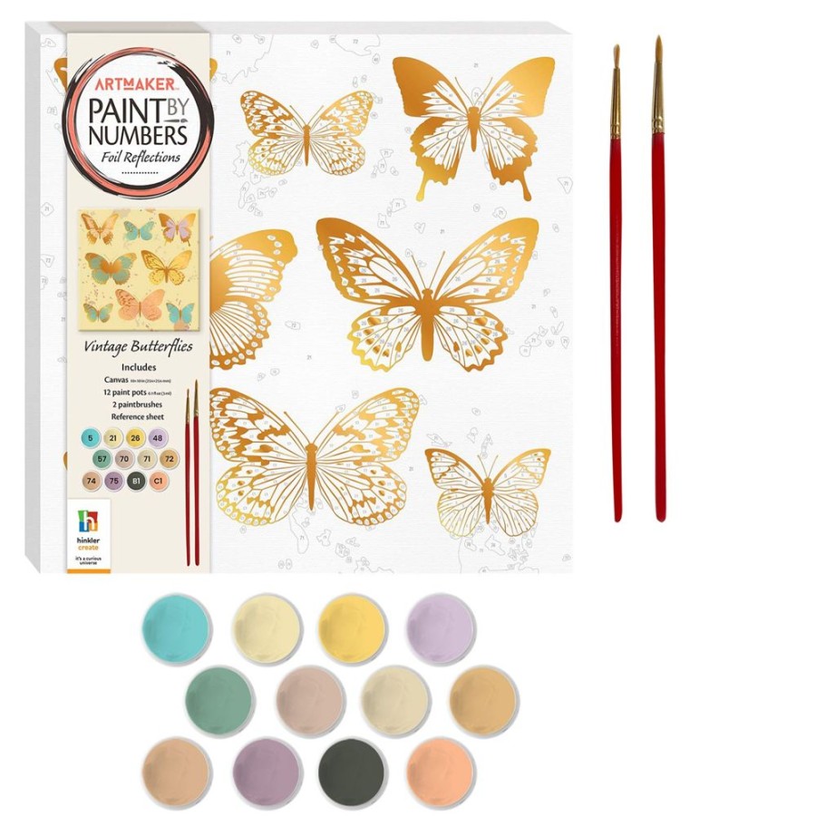 A-C Hinkler | Paint By Numbers Foil Reflections Vintage Butterflies