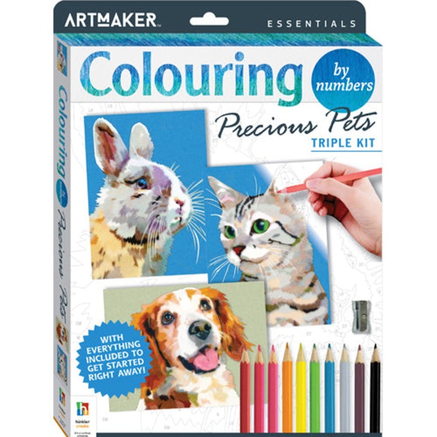 A-C Art Maker | Art Maker Essentials Colour By Number Triple Pack: Pets