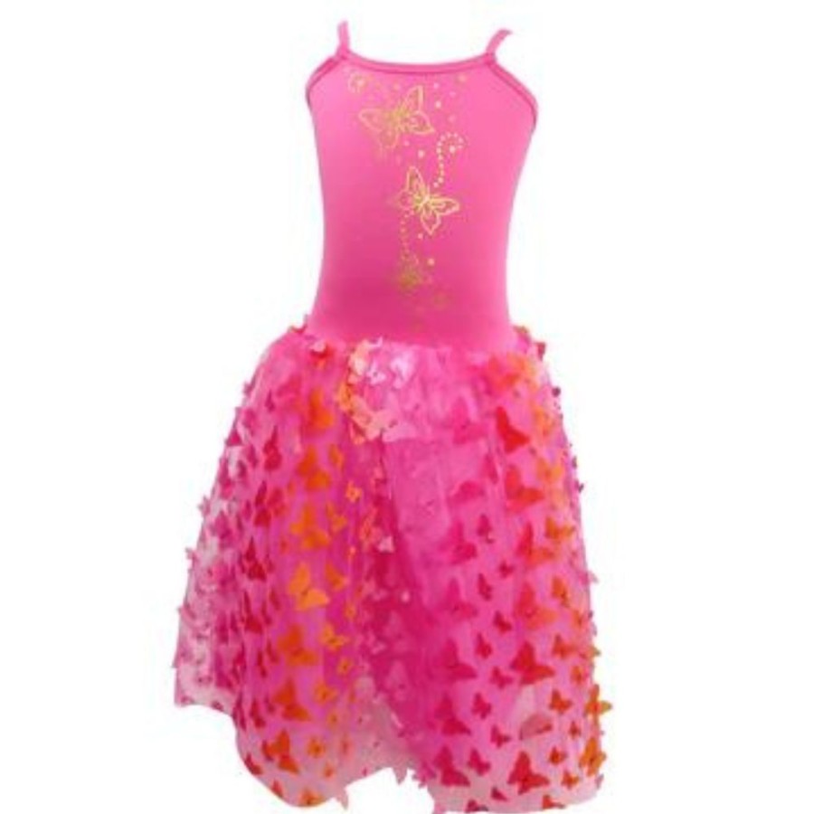 A-C Pink Poppy | Pink Poppy Butterfly Hot Pink & Gold Multi-Layered Dress Size 5-6