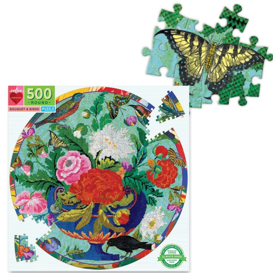 N-Z eeBoo | Eeboo 500Pc Puzzle Bouquet And Birds Rd