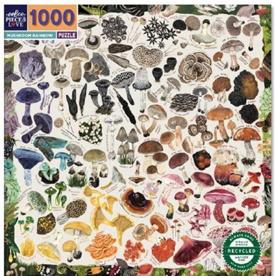 N-Z eeBoo | Eeboo 1000Pc Puzzle Mushroom Rainbow Sq