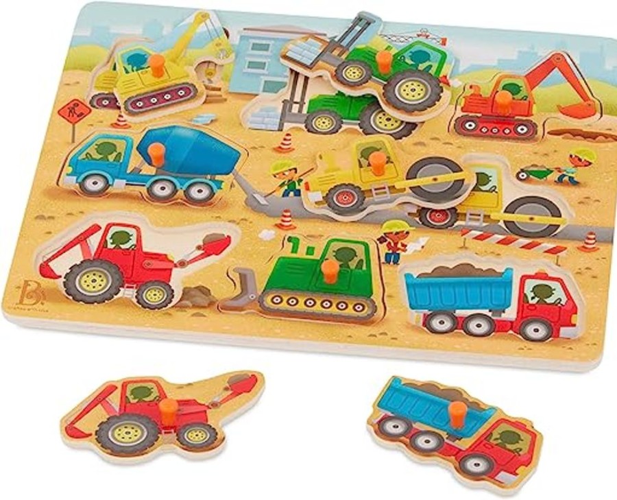 N-Z B. | B. Wooden Puzzle - Construction Vehicle