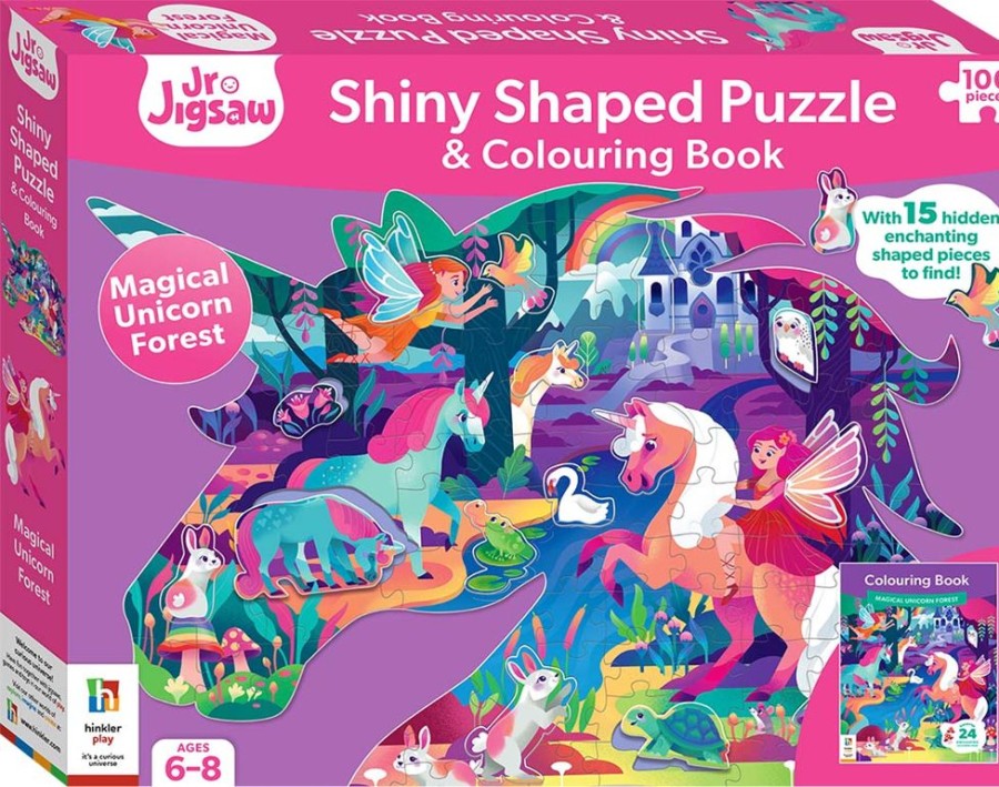 N-Z Junior Jigsaw | Shiny Shaped Magical Unicorn With Book