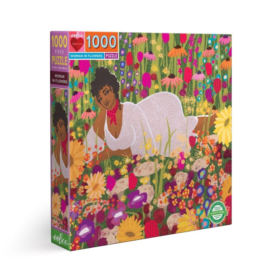 N-Z eeBoo | Eeboo 1000Pc Puzzle Woman In Flowers Square