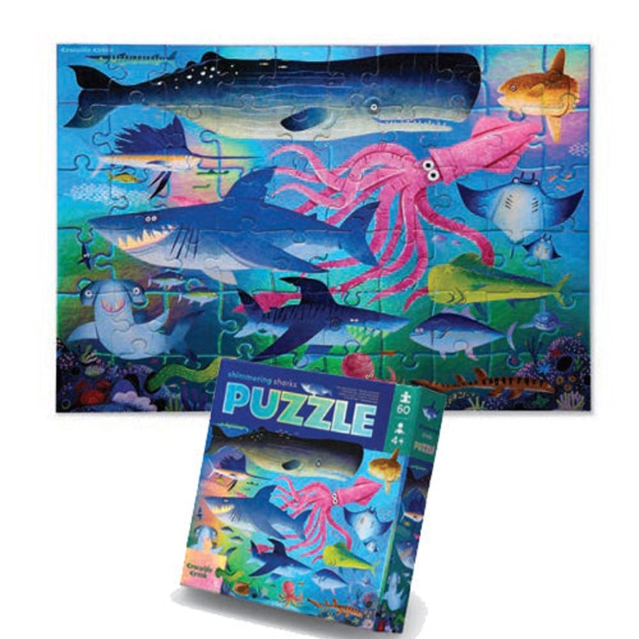 N-Z Crocodile Creek | Crocodile Creek 60Pc Foil Puzzle Shimmering Shark