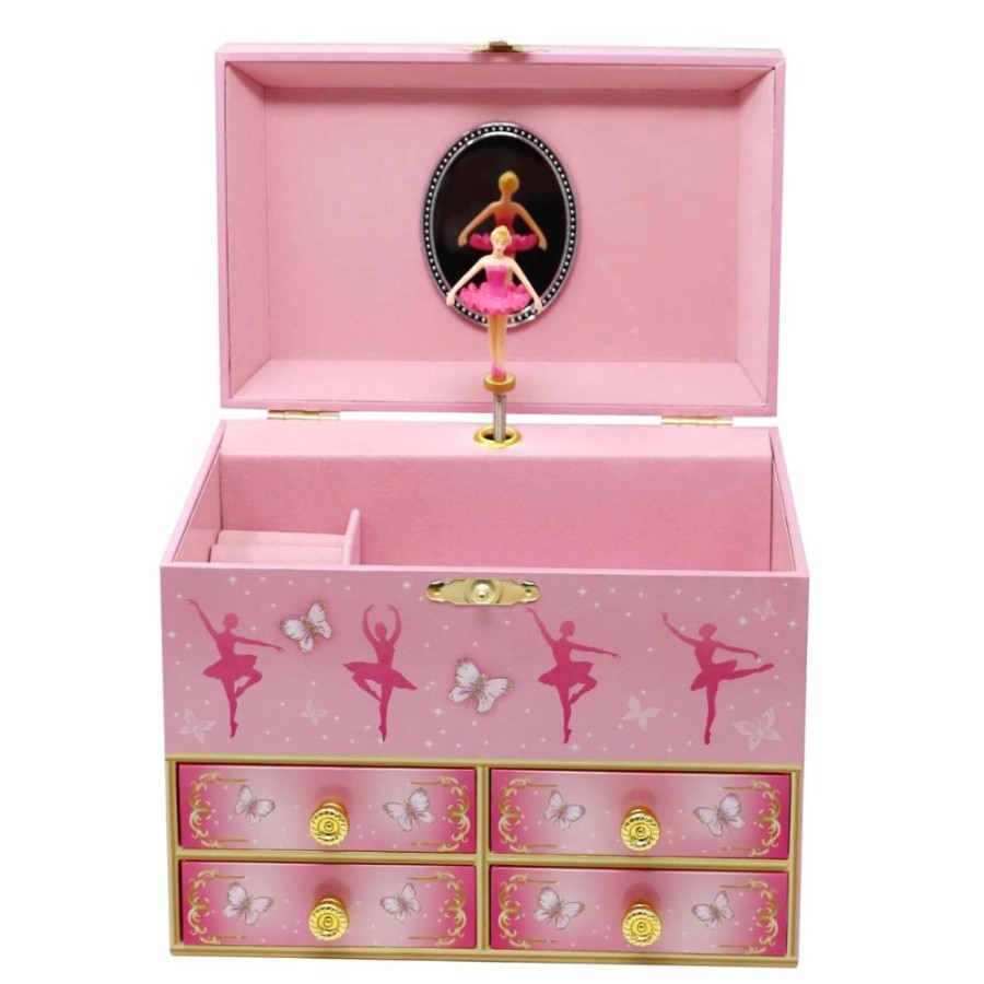 A-C Pink Poppy | Pink Poppy Ballet Medium Musical Jewellery Box