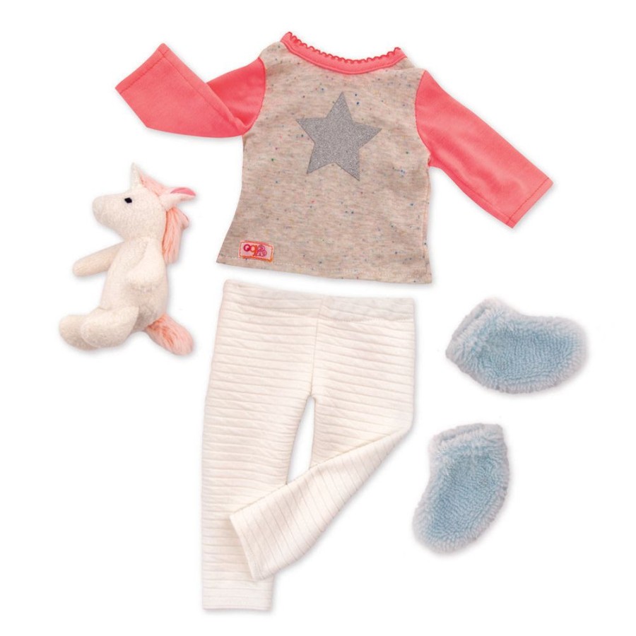 D-M Our Generation | Og Regular Outfit - Unicorn Pyjama Outfit - Dolls Online Nz