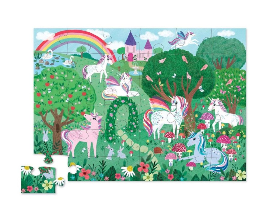 N-Z Crocodile Creek | Crocodile Creek 36Pc Floor Puzzle Unicorn Garden