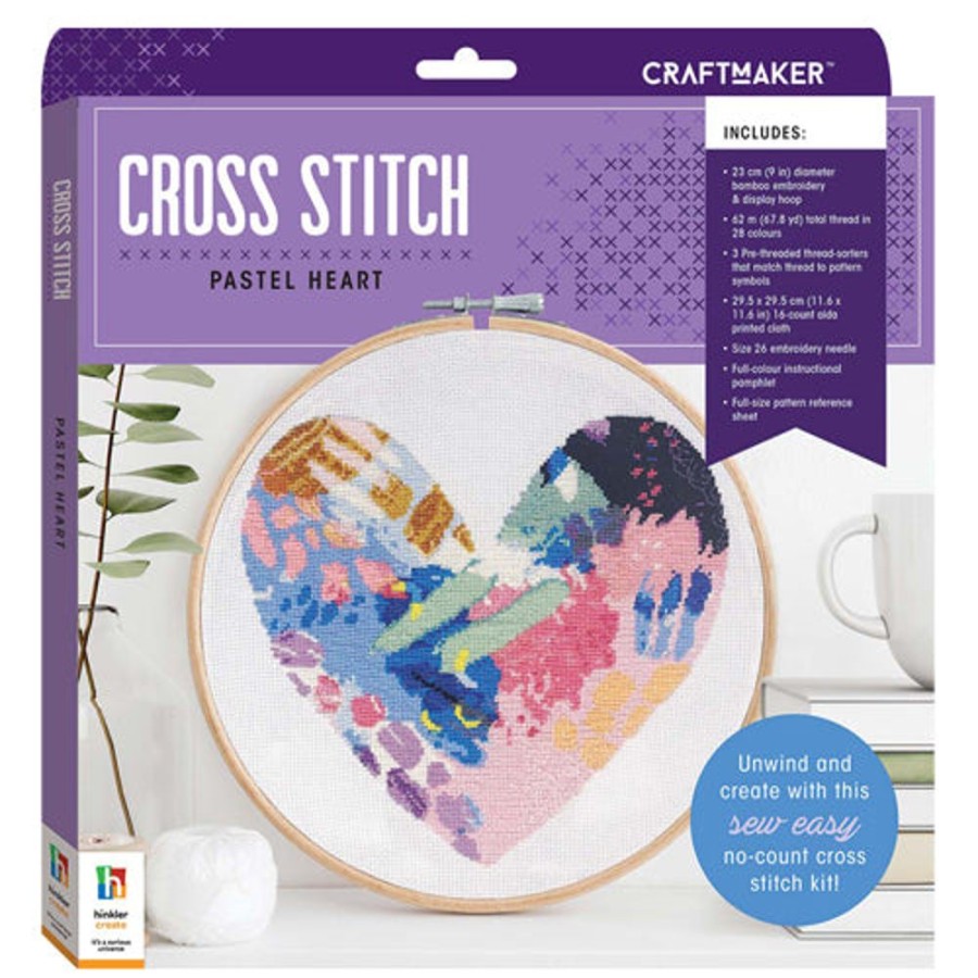 A-C Craft Maker | Craft Maker Cross-Stitch Kit: Pastel Heart