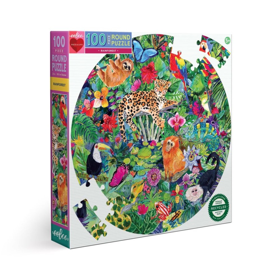 N-Z eeBoo | Eeboo100Pc Puzzle Rainforest Round