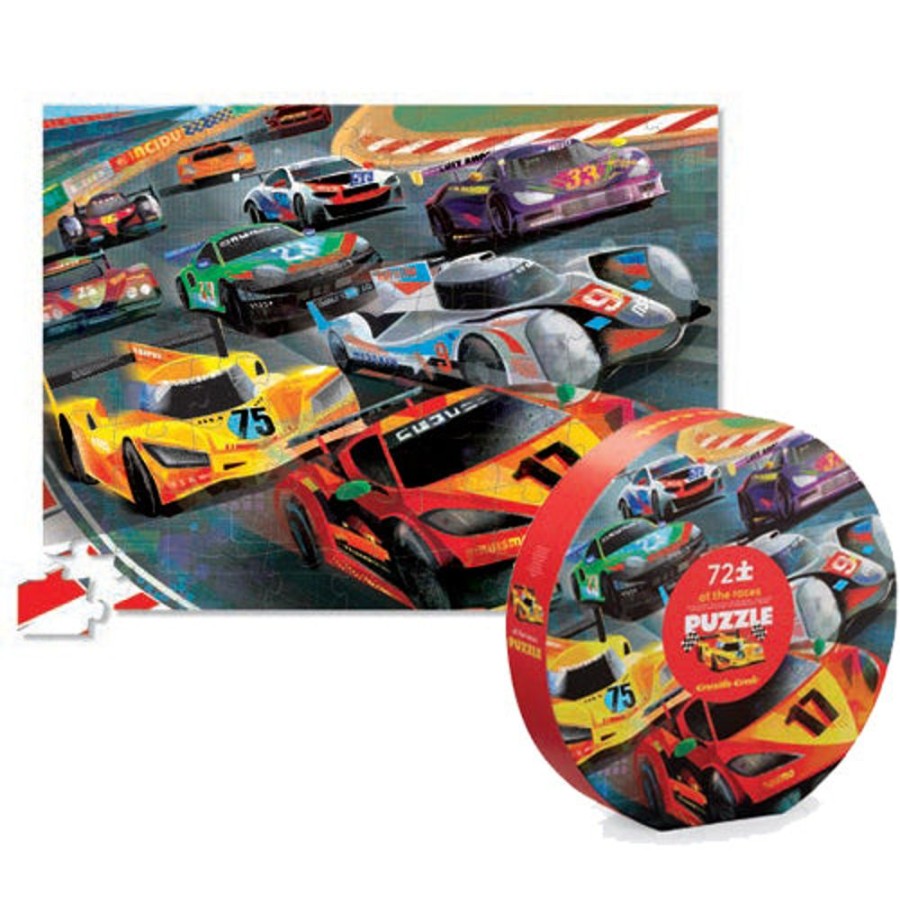 N-Z Crocodile Creek | Crocodile Creek 72Pc Round Box Puzzle At The Races