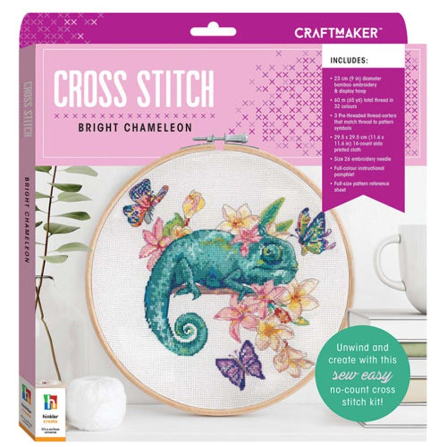 A-C Craft Maker | Craft Maker Cross-Stitch Kit: Bright Chameleon